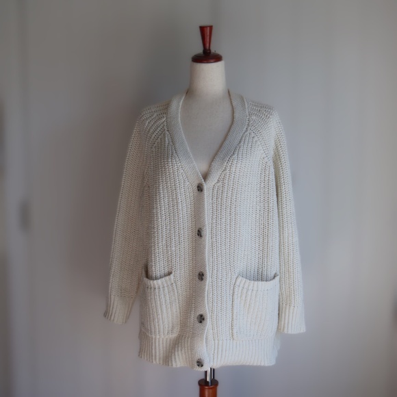 Able Cristina Boyfriend Cardigan Womens XL Cream Closet Staple Coastal - Picture 2 of 10